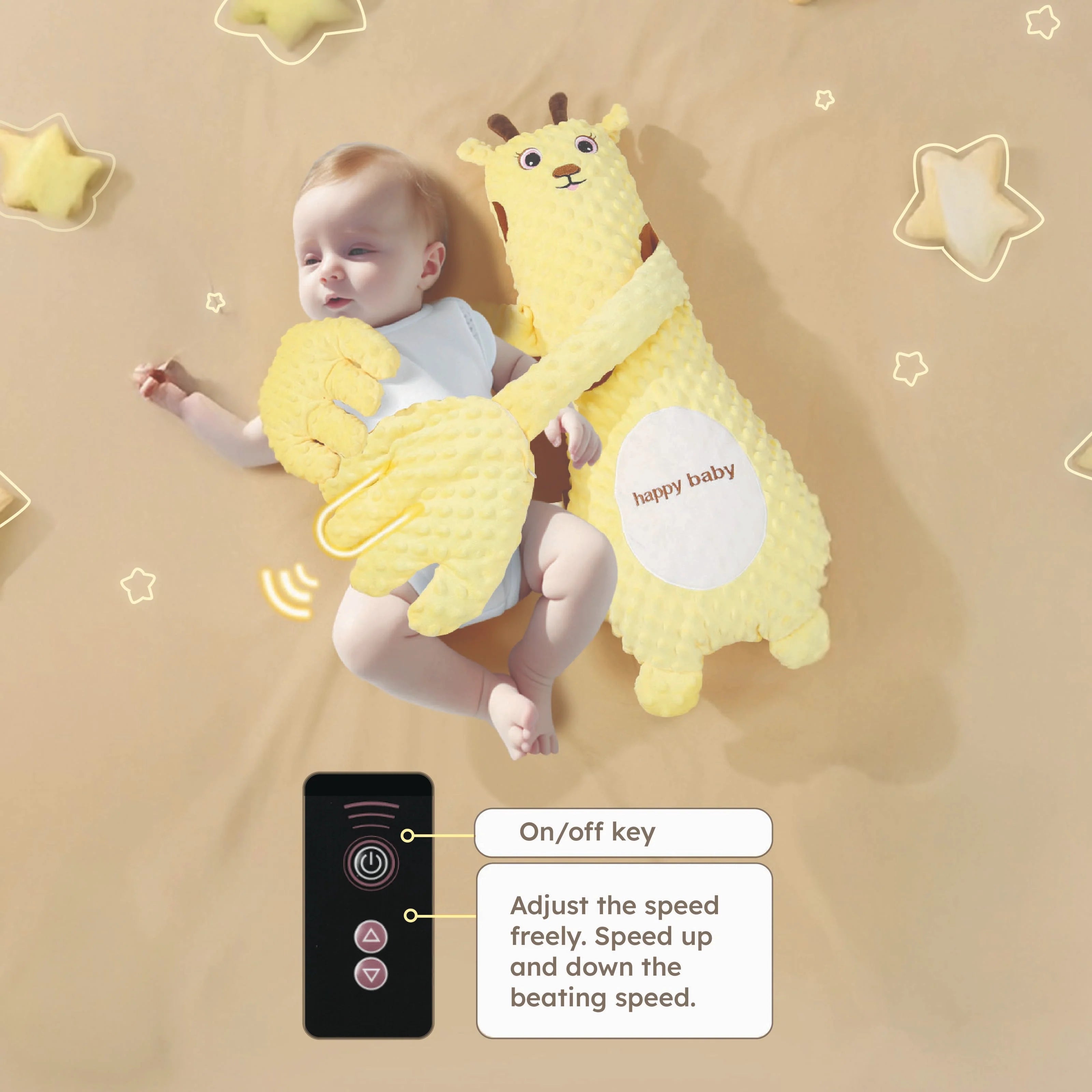 Baby Sleeping Patting Pillow with Soothing Palm Remote Control